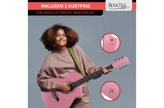 Rocktile WSC-4C-PK Westerngitarre Pink image 3