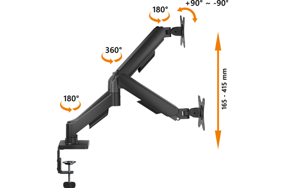 my wall HEG10L Support Moniteur Pour 2 Écrans 17" - 32" image 3