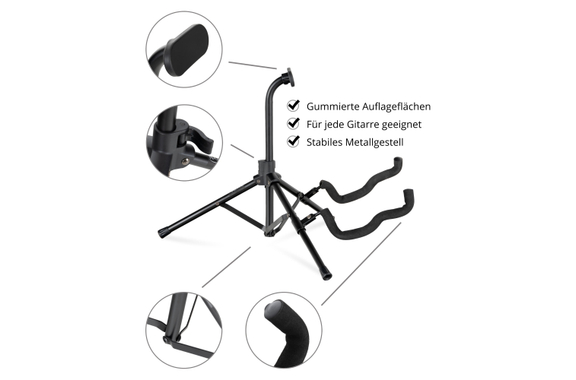 Rocktile GST-01 Universal Gitarrenständer Schwarz image 3