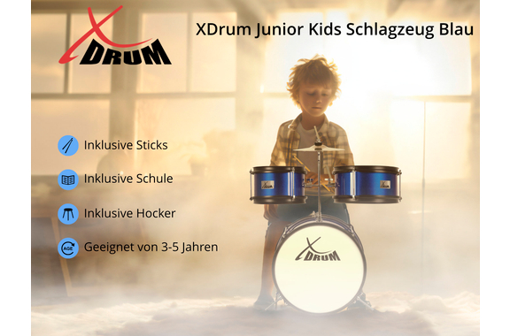 XDrum Junior KIDS Batterie Incl. École Bleu image 3