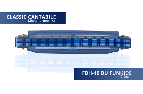Classic Cantabile FBH-10 BU FunKids Harmonica C Major Blue image 3