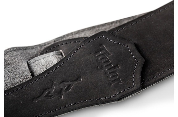 Taylor Gemstone 2.5" Sanded Leather Guitar Strap Black image 3