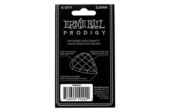 Ernie Ball 9202 Prodigy Standard Púa 2,0 mm Pack De 6 White image 3