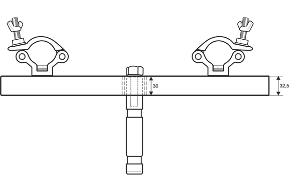 Eurolite TAH-52 Adaptateur De Traverse Avec Tige TV image 3