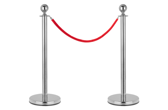 Stagecaptain PLS-150 Deluxe 2.1-150S Barrier Post Crowd Control System 1.5m Silver Set with Sign Holder image 3