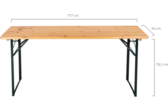 Stagecaptain BBT-180 Hirschgarten Beer Tent Table 177 cm Natural image 3