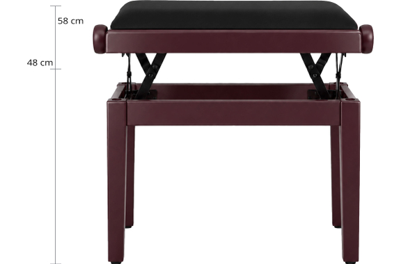Classic Cantabile Banquette De Piano Modèle A Bois De Rose Velours Noir image 3
