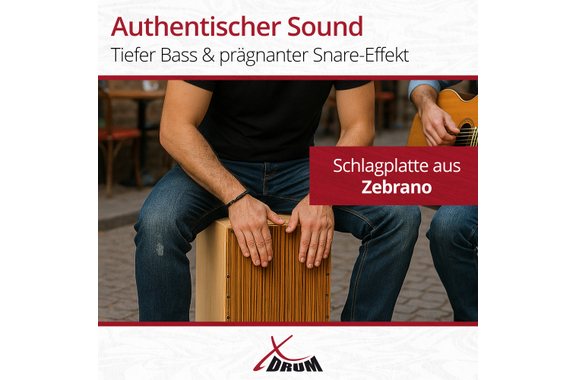 XDrum CP-484 Cajon Peruana Zebrano Set inkl. Cajonschule image 3