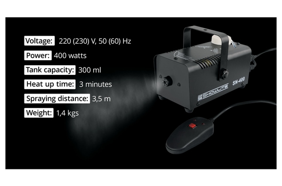 Showlite SN-400 Nebelmaschine + SPS-121 RGBW Spot Set mit 5l Fluid image 3