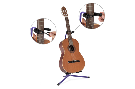 Classic Cantabile GS-30 VT Support Guitare (léger) Violet 3x Set image 3