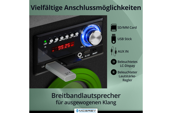 McGrey BS-20 Beachside Altavoz Bluetooth Verde image 3