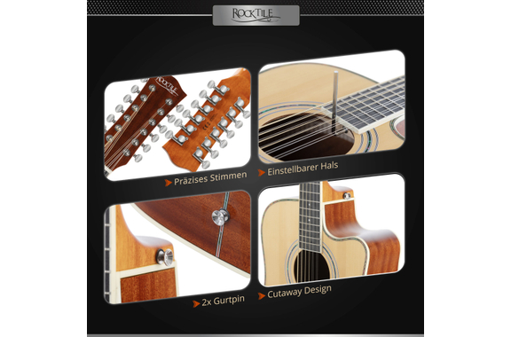 Rocktile WSD12-50C-NT Guitare Folk Naturel image 3