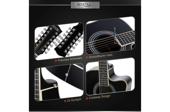 Rocktile WSD12-50C-BK Guitare Western Noire image 3