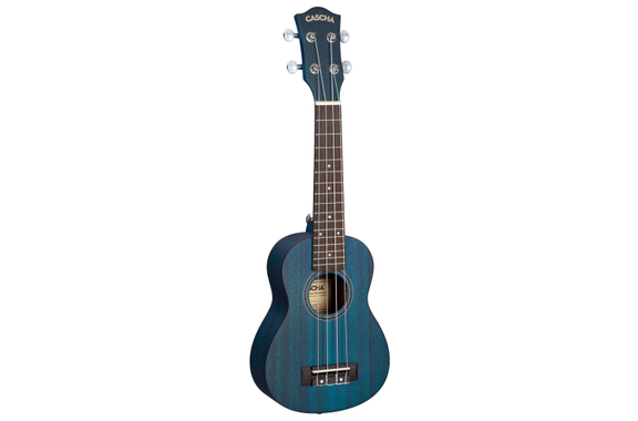 Cascha HH 2266L Premium Mahonie Sopraan-Ukulele Set Blauw - L image 3