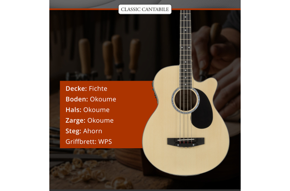 Classic Cantabile AB4-20CE-NT Basse Acoustique Natural image 3