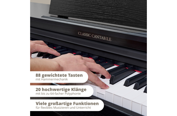 Classic Cantabile DP-220 SM E-Piano Nero Opaco image 3