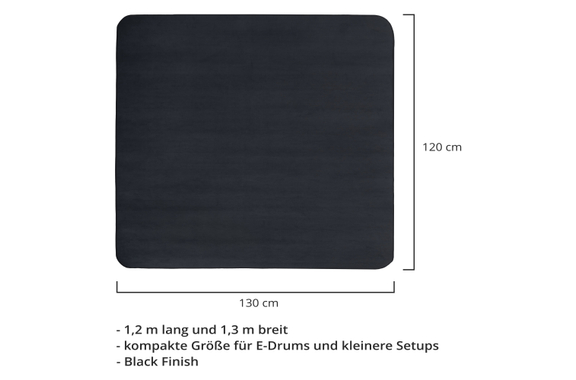 Stagecaptain DTE-1213 BK Tappeto per Batteria Nero image 3