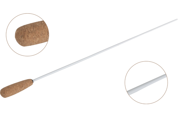 Classic Cantabile B-1 Baton White, Straight Cork Handle image 3