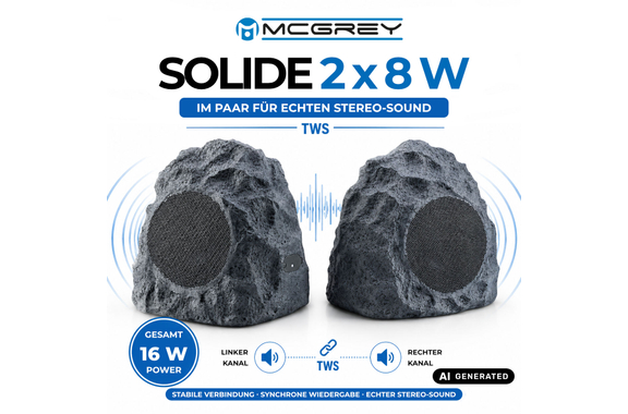 McGrey SSB-420 GY/ED BT Enceintes Imitation Pierre (Paire) image 3