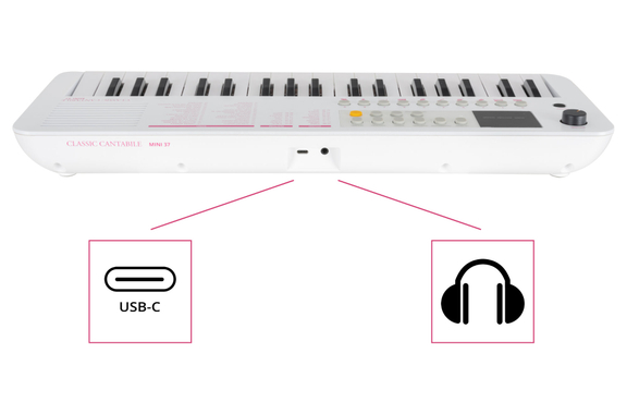 Classic Cantabile MINI-37 Clavier blanc-rose image 3