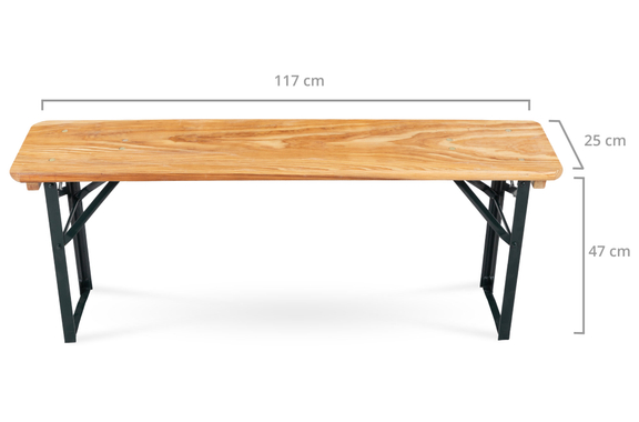 Stagecaptain BBB-117 Hirschgarten Beer Tent Bench 117 cm Natural 2x Set image 3