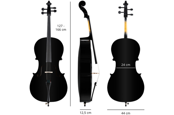 Classic Cantabile CP-100BK 4/4 Violoncelle Ensemble Noir image 3