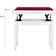 Classic Cantabile Banquette De Piano Modèle A Blanc Laqué Velours Rouge