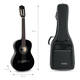 Rocktile Klassik-Gitarrentasche 1/2 - gepolstert mit Rucksackgarnitur Schwarz