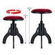 Classic Cantabile Pianohocker Velours Schwarz matt/Rot