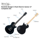 Set de Guitarra Eléctrica Rocktile L-Pack Black con Amplificador, Funda, Afinador, Cable, Correa, Cuerdas y Escuela con CD/DVD