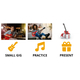 Rocktile Banger's Pack Single Cut E-Gitarren Set, 7-teilig Red