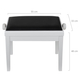 Classic Cantabile Banc De Piano Modèle A Blanc Mat Avec Coussin Noir