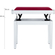 Classic Cantabile Banc De Piano Modèle A Blanc Mat Velours Rouge