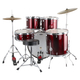 XDrum Semi 22" Standard Schlagzeug Lipstick Red Set + Dämpfer