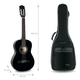 Rocktile Klassik-Gitarrentasche - gepolstert mit Rucksackgarnitur Schwarz