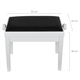 Classic Cantabile Banc De Piano Modèle A Blanc Laqué Avec Coussin Noir
