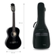 Rocktile Klassik-Gitarrentasche 3/4 & 7/8 - gepolstert mit Rucksackgarnitur schwarz