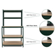 Stagecaptain WBR-175 GR Étagère d’atelier avec plateaux en bois Vert foncé lot de 4
