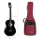 Funda Clásica Rocktile Para Guitarra - 3/4 y 7/8 Acolchada Con Arnés De Mochila Burdeos