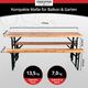 Stagecaptain Hirschgarten Conjunto De Cervecería 2 x Banco y Mesa, Longitud 177 cm