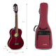 Rocktile Klassik-Gitarrentasche 1/2 - gepolstert mit Rucksackgarnitur Weinrot