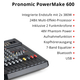 Pronomic Powermake 600 Powermixer con Microfoni Wireless