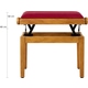 Classic Cantabile Banc De Piano Modèle A Chêne Mat Velours Rouge