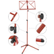 Classic Cantabile 100 Muziekstandaard Medium Rood Set incl. Opbergdoos