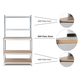 Estantería de banco de trabajo Stagecaptain WBR-175 SR con estantes de madera plata