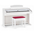 Classic Cantabile Banquette De Piano Modèle A Blanc Laqué Velours Rouge thumbnail 4