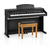 Classic Cantabile Banc De Piano Modèle A Chêne Mat Similicuir Noir thumbnail 4