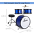 XDrum Junior KIDS Drumstel incl. School Blauw thumbnail 4