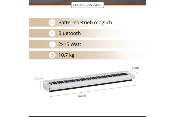 Classic Cantabile SP-316 Stage Piano Weiß  - Retoure (Verpackungsschaden) image 4