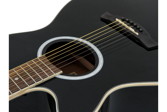 Dimavery AW-400 Guitare Western Gaucher Noire image 4